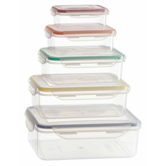Memory Seal Storage 10-pc Set Silicone BPA Free Plastic Space Saving Stackable